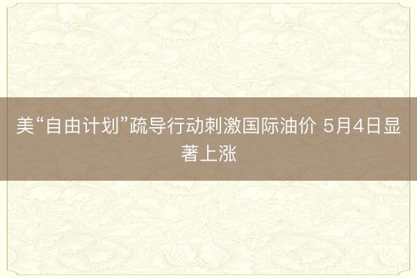 美“自由计划”疏导行动刺激国际油价 5月4日显著上涨