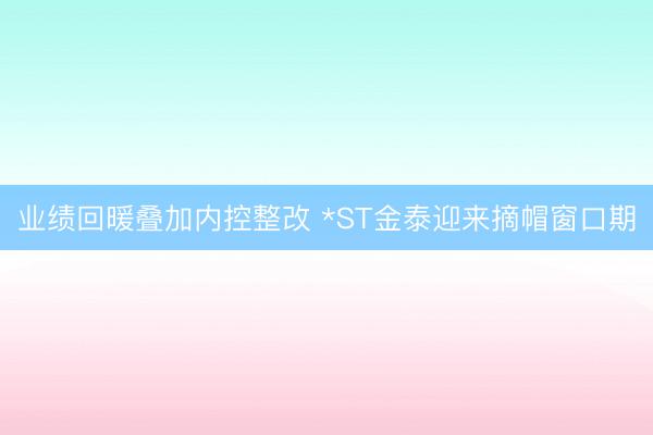 业绩回暖叠加内控整改 *ST金泰迎来摘帽窗口期