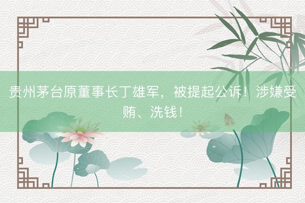 贵州茅台原董事长丁雄军，被提起公诉！涉嫌受贿、洗钱！