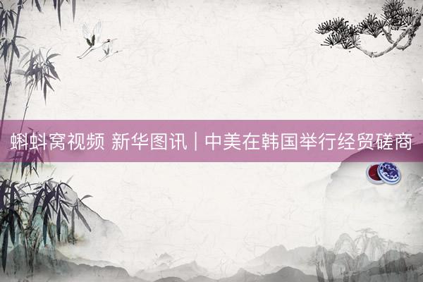蝌蚪窝视频 新华图讯 | 中美在韩国举行经贸磋商
