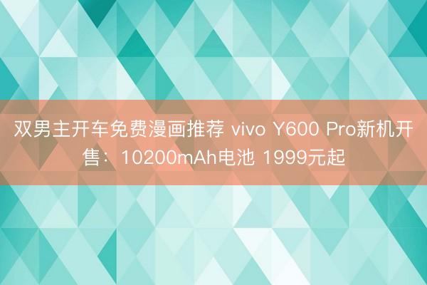 双男主开车免费漫画推荐 vivo Y600 Pro新机开售：10200mAh电池 1999元起