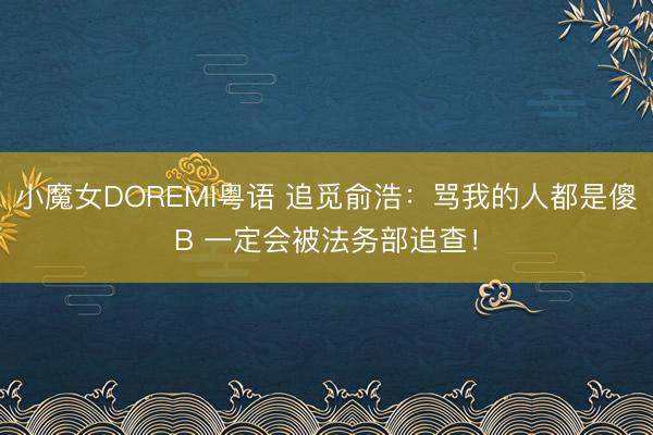 小魔女DOREMI粤语 追觅俞浩：骂我的人都是傻B 一定会被法务部追查！