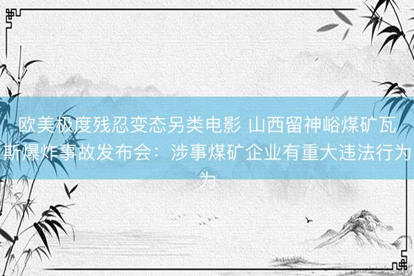 欧美极度残忍变态另类电影 山西留神峪煤矿瓦斯爆炸事故发布会：涉事煤矿企业有重大违法行为