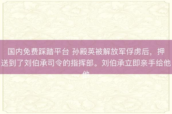 国内免费踩踏平台 孙殿英被解放军俘虏后，押送到了刘伯承司令的指挥部。刘伯承立即亲手给他