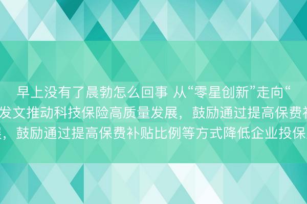 早上没有了晨勃怎么回事 从“零星创新”走向“系统覆盖”！四部门联合发文推动科技保险高质量发展，鼓励通过提高保费补贴比例等方式降低企业投保成本