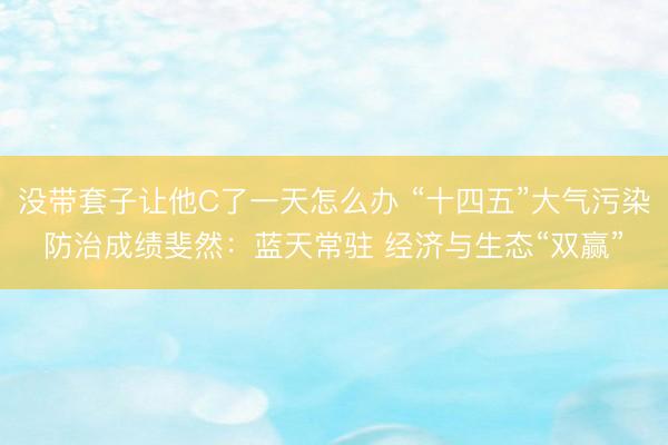 没带套子让他C了一天怎么办 “十四五”大气污染防治成绩斐然:蓝天常驻 经济与生态“双赢”