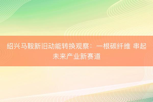 绍兴马鞍新旧动能转换观察:一根碳纤维 串起未来产业新赛道