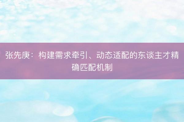 张先庚：构建需求牵引、动态适配的东谈主才精确匹配机制