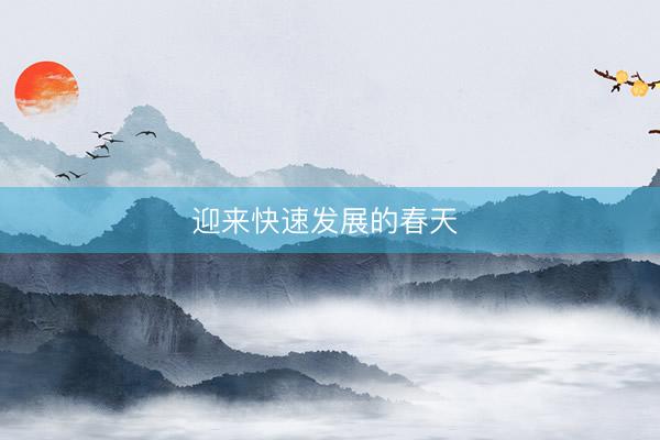迎来快速发展的春天 