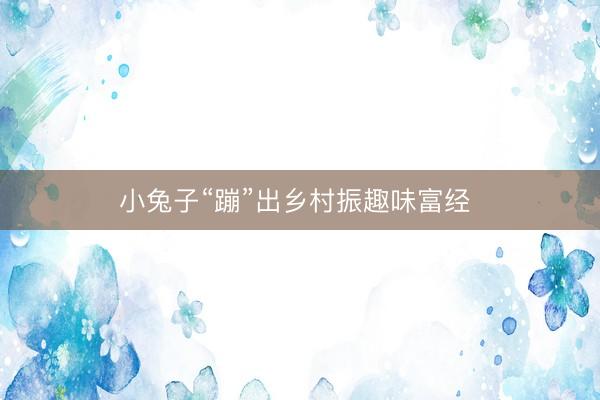小兔子“蹦”出乡村振趣味富经 