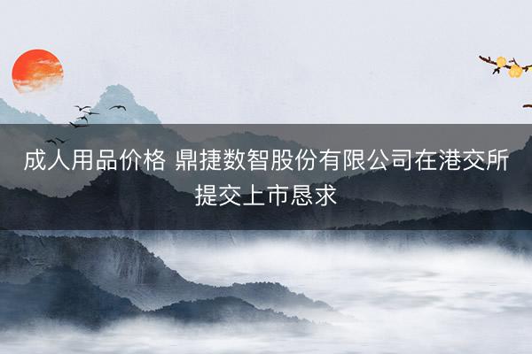 成人用品价格 鼎捷数智股份有限公司在港交所提交上市恳求