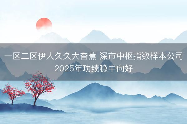 一区二区伊人久久大杳蕉 深市中枢指数样本公司2025年功绩稳中向好