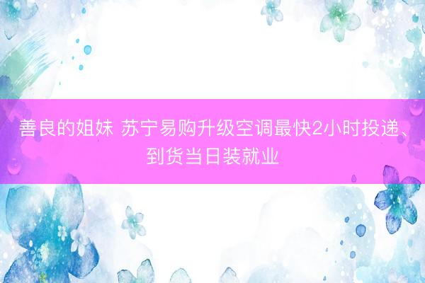 善良的姐妹 苏宁易购升级空调最快2小时投递、到货当日装就业