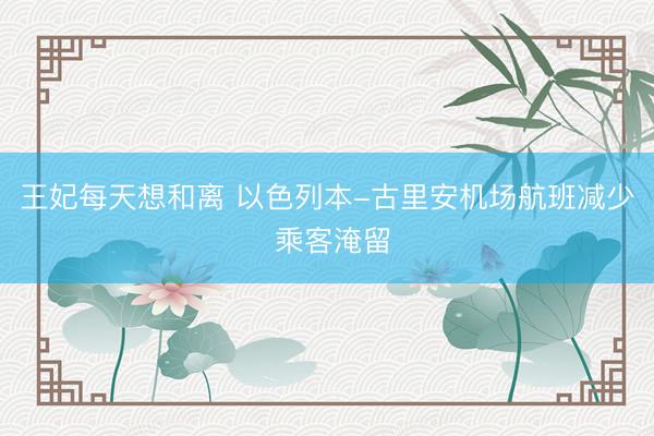 王妃每天想和离 以色列本-古里安机场航班减少 乘客淹留