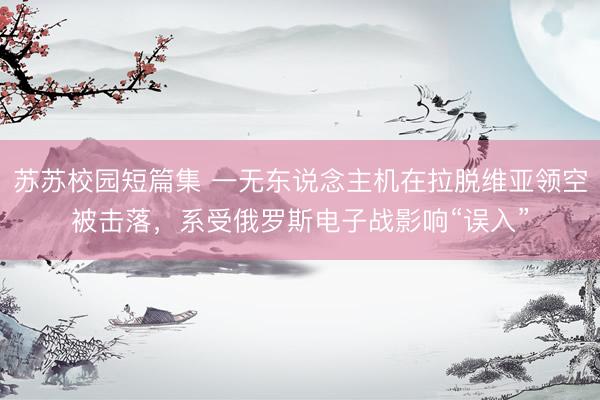 苏苏校园短篇集 一无东说念主机在拉脱维亚领空被击落，系受俄罗斯电子战影响“误入”